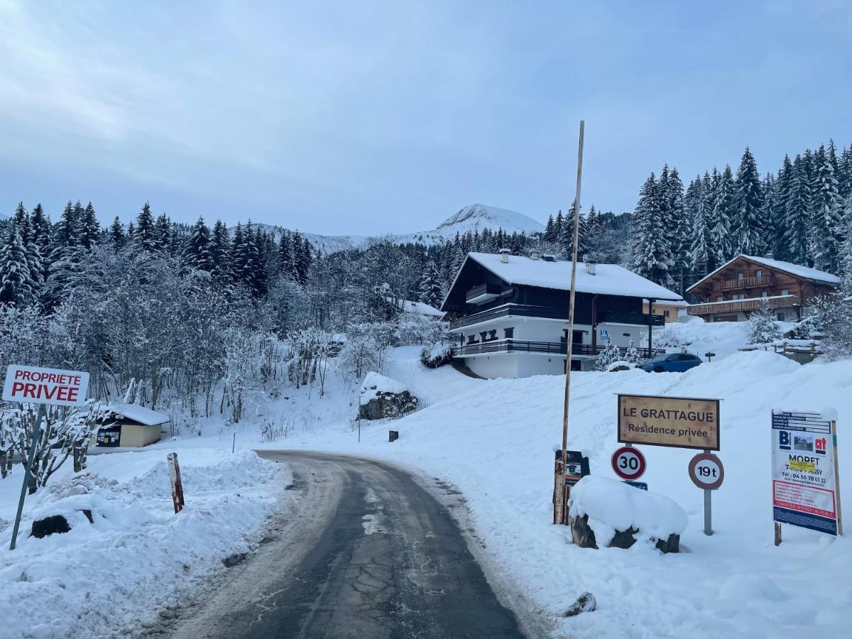 Studio Turquoise Quartier Grattague Vue Montblanc Saint-Gervais-les-Bains Exteriör bild